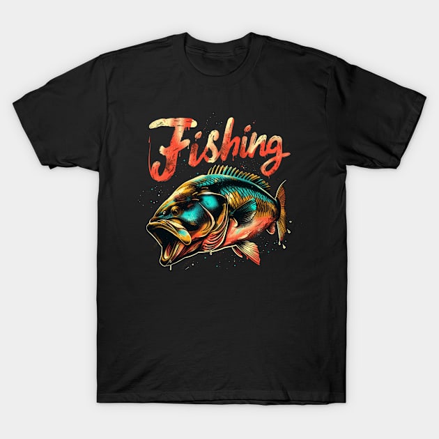 Fishing t-shirt T-Shirt by GreenMary Design